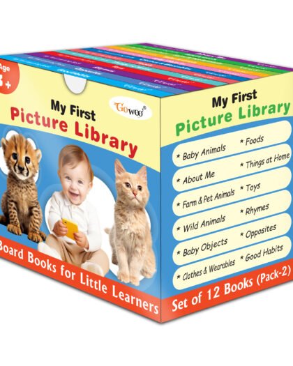 My First Picture Library Box Of 12 (Pre-School Books) | Gift Set For Kids in Blue