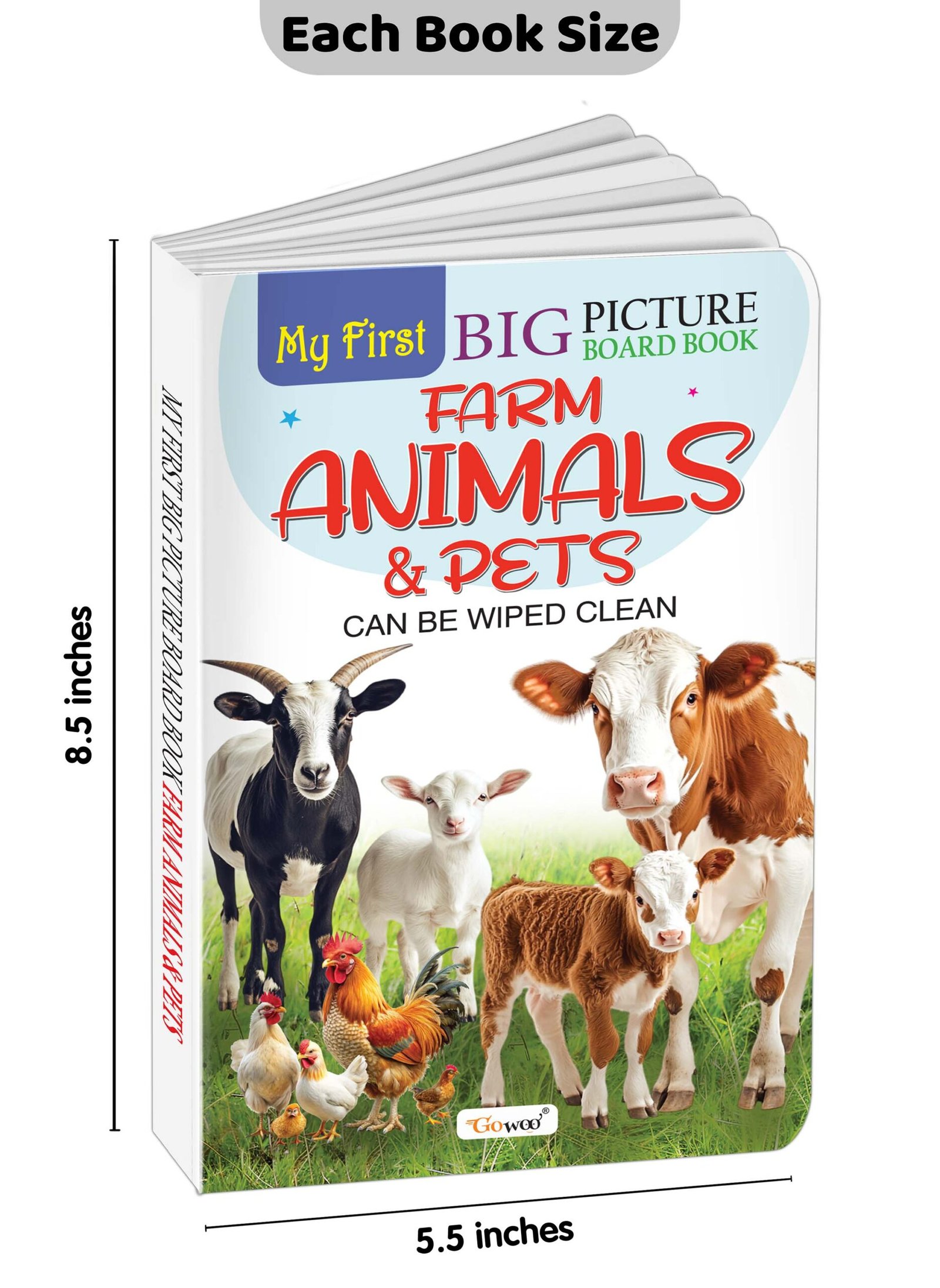 My First Big Picture Board Book Farm Animals & Pets : Fun educational books for toddlers, Learning book for preschoolers, Picture board book for kids, Montessori learning book for toddlers - Image 2