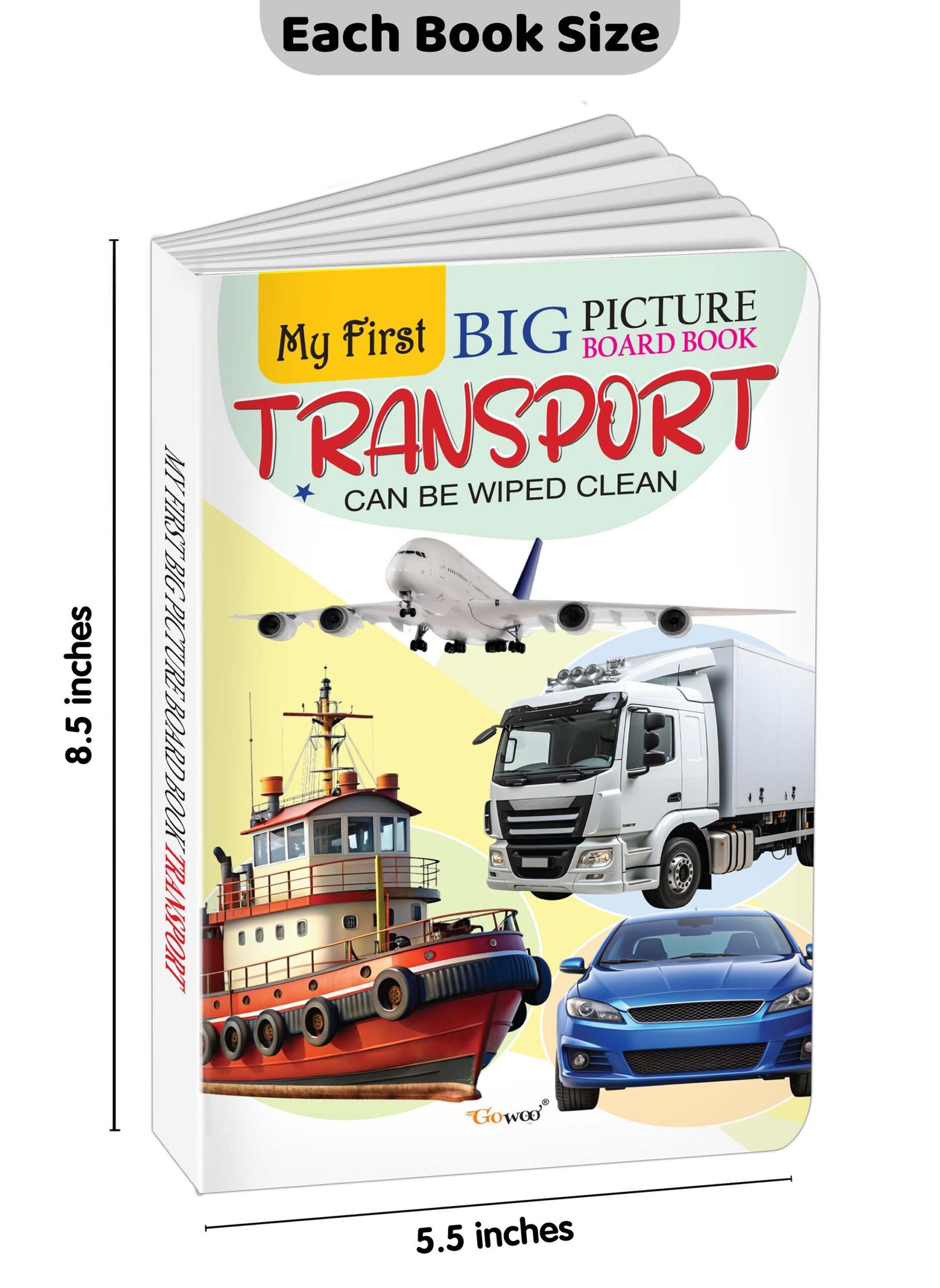 My First Big Picture Board Book Transport : Fun educational books for toddlers, Learning book for preschoolers, Picture board book for kids, Montessori learning book for toddlers - Image 2