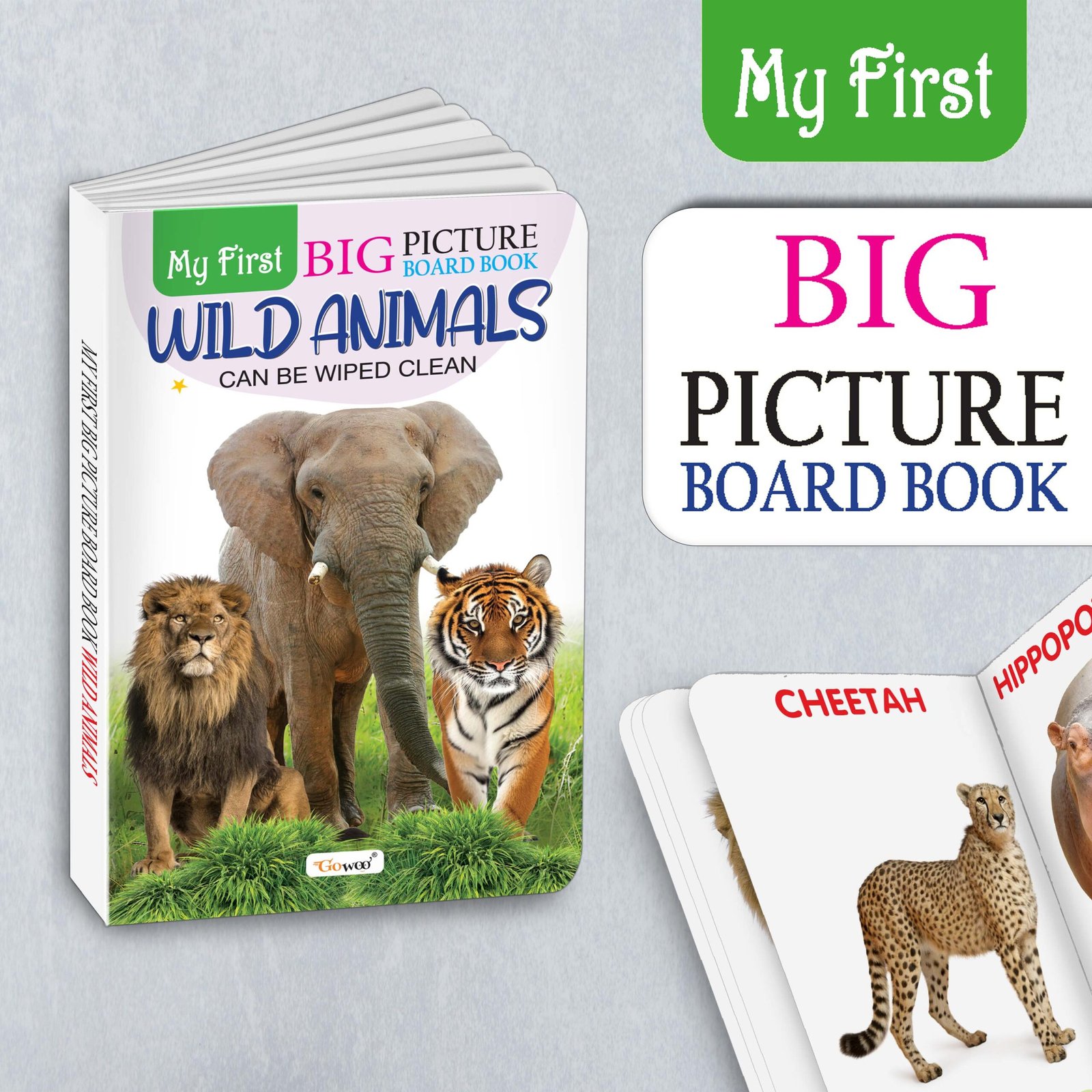 My First Big Picture Board Book Wild Animals : Fun educational books for toddlers, Learning book for preschoolers, Picture board book for kids, Montessori learning book for toddlers - Image 3