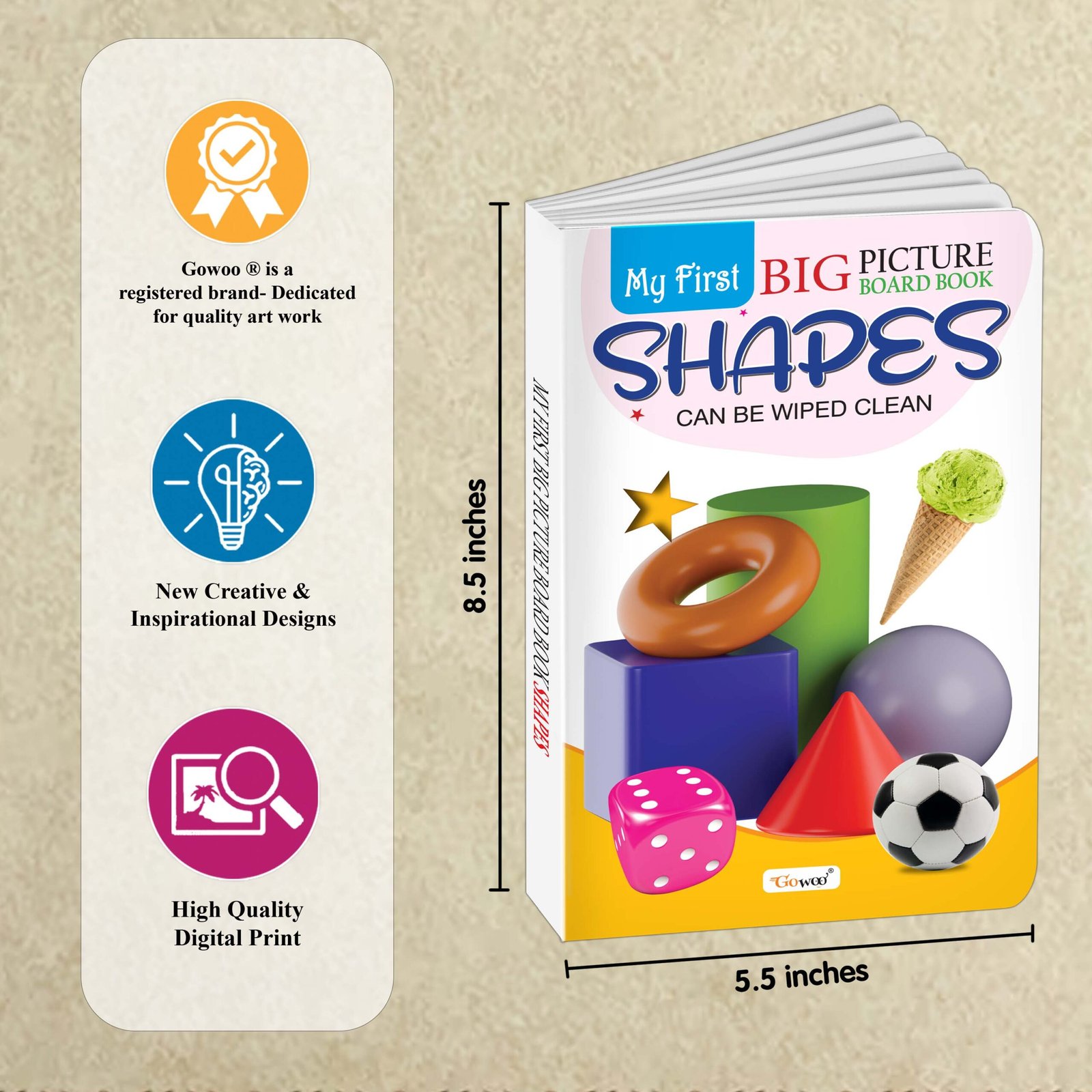 My First Big Picture Board Book Shapes : Fun educational books for toddlers, Learning book for preschoolers, Picture board book for kids, Montessori learning book for toddlers - Image 4