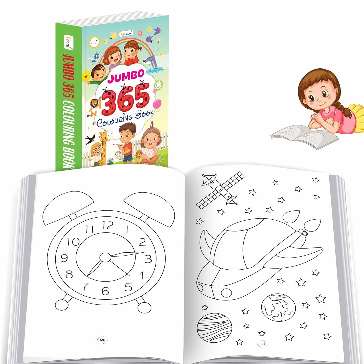 JUMBO - 365 Colouring Book :- educational book for kids, colouring workbook for toddlers, preschoolers drawing and colouring book - Image 3