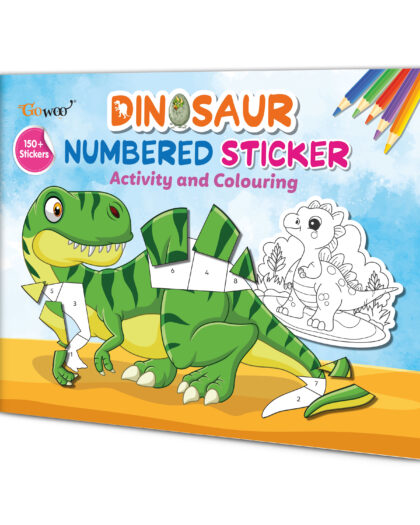 Dinosaur Numbered Sticker Activity and Colouring book for age 3+ Kids : Coloring and sticker adventure, Kids sticker book, Sticker activity book, Coloring fun for children with over 150+ stickers