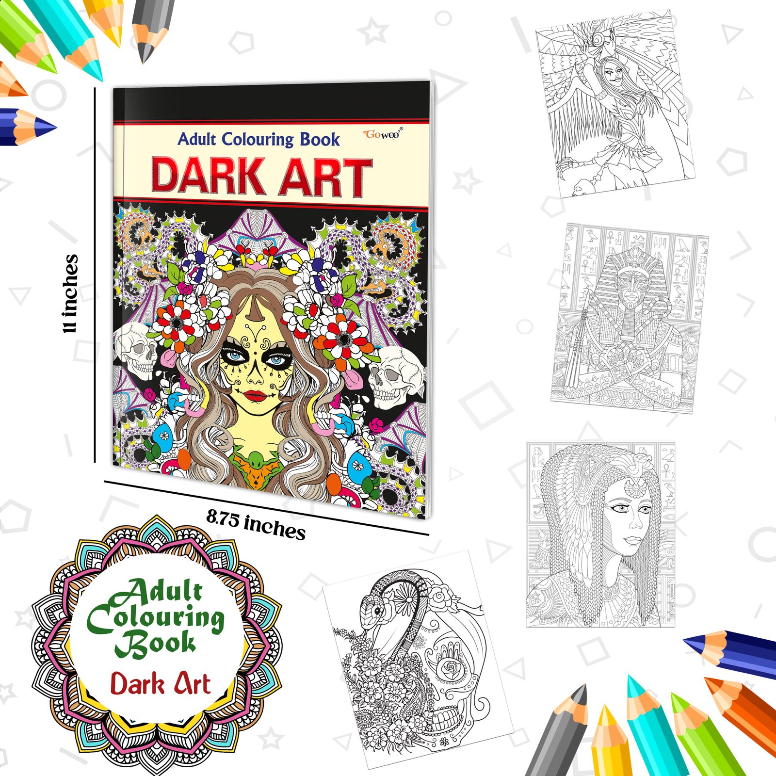 Dark Art - Adult Colouring Book : Fun colouring for Kids and Adults, Creative coloring Book, Mindfulness coloring book, Relaxing coloring book - Image 3