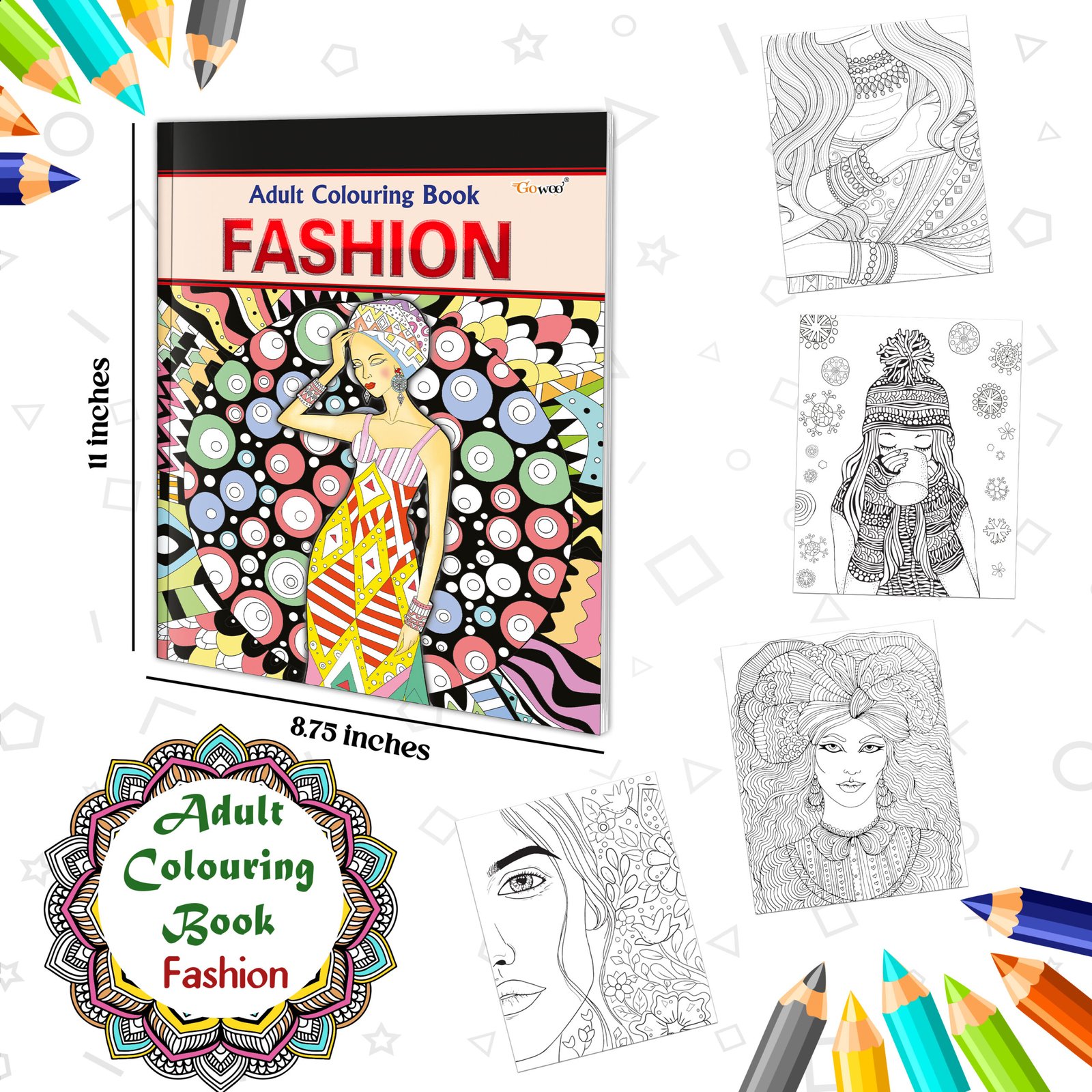 Fashion - Adult Colouring Book : Fun colouring for Kids and Adults, Creative coloring Book, Mindfulness coloring book, Relaxing coloring book - Image 3